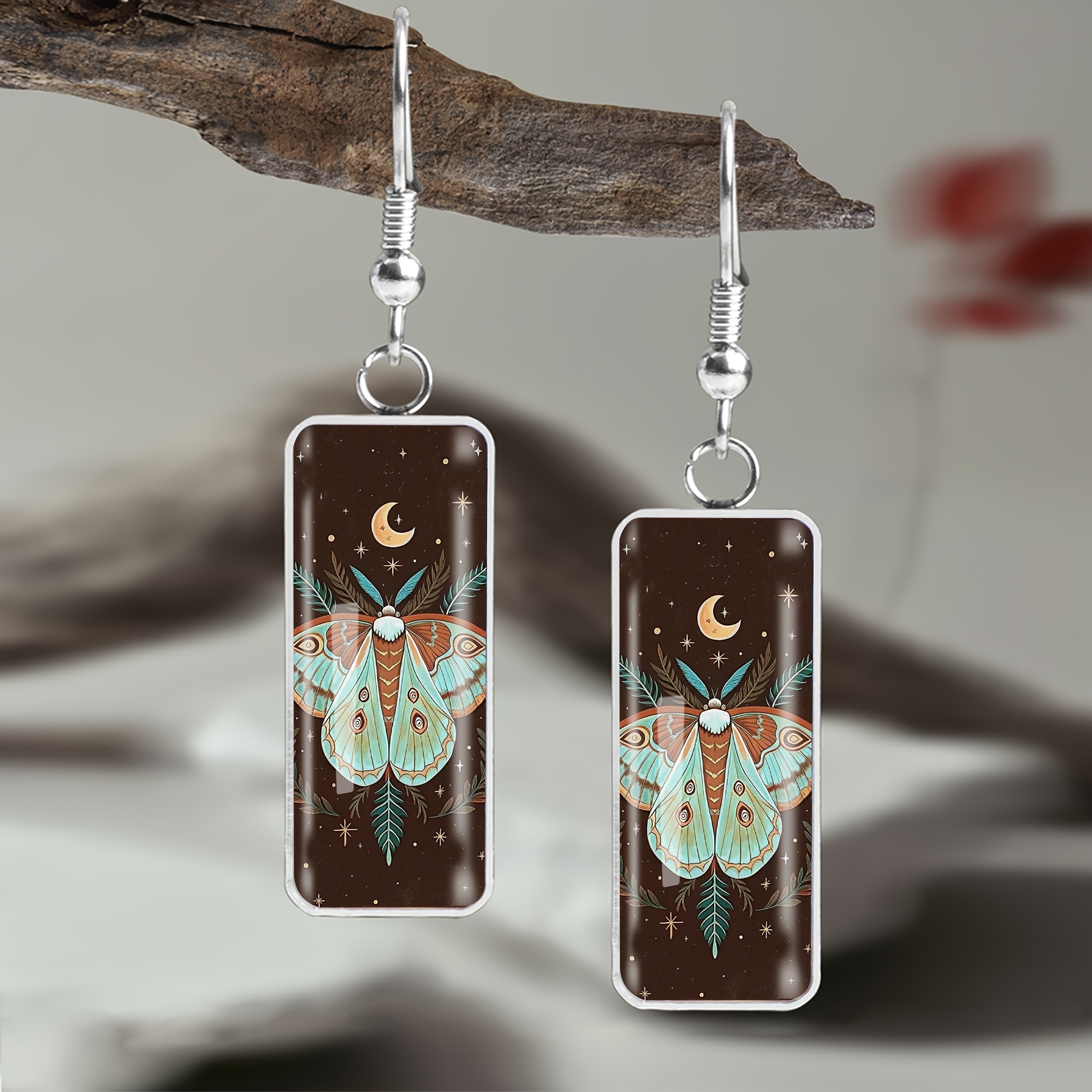 Star Moth Pattern Long Earrings